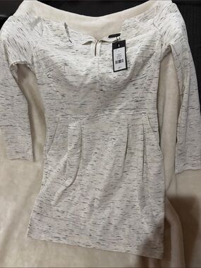 Dynamite White Speckled zip back dress
